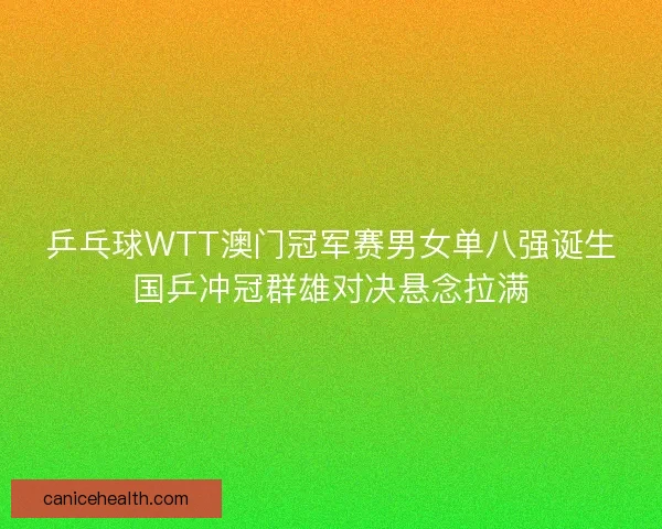 乒乓球WTT澳门冠军赛男女单八强诞生国乒冲冠群雄对决悬念拉满